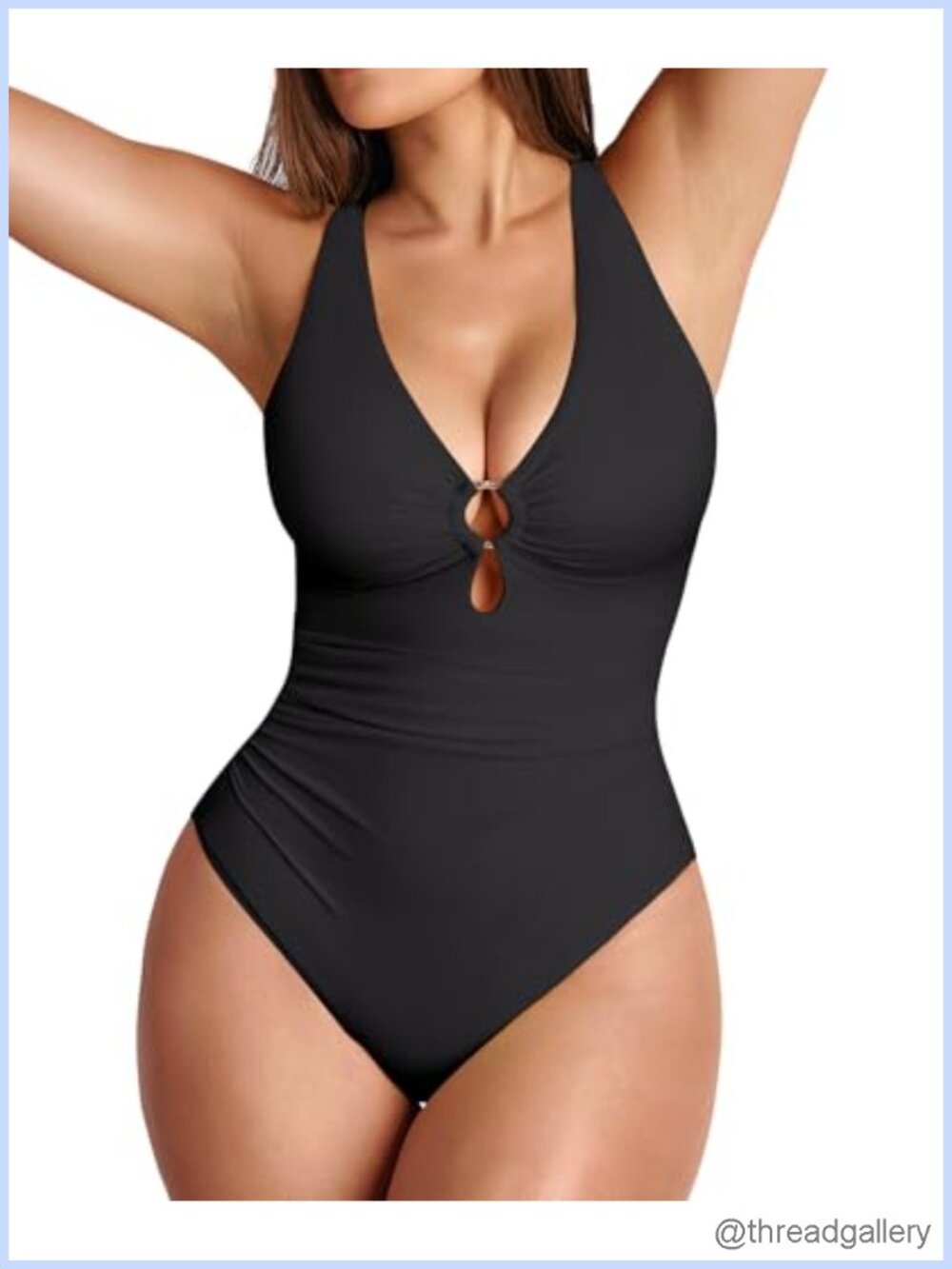 Women's One Piece Swimsuit Tummy Control Deep V Neck Bathing Suit